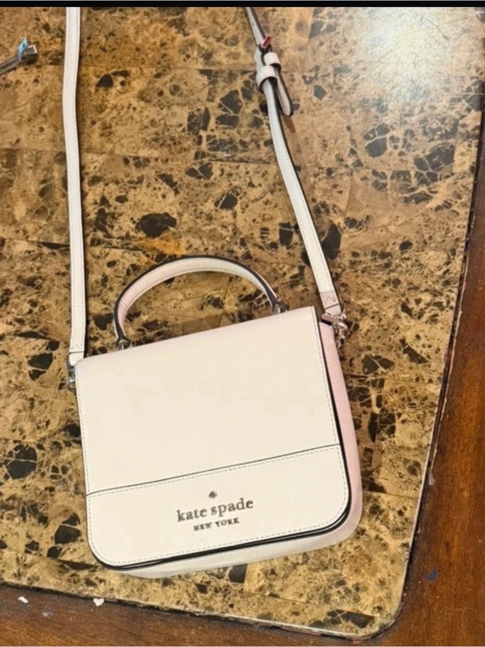 kate spade Cream and Blush Leather Crossbody Bag